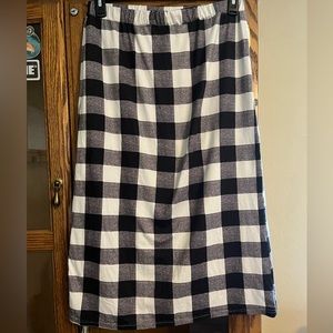 Black and white checkered skirt